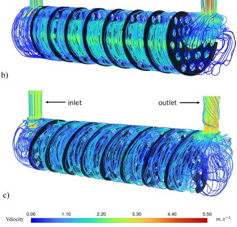 A novel shell-and-tube heat exchanger design with alternative inclined baffles